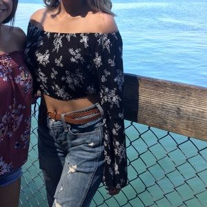 Cute off the shoulder cropped top